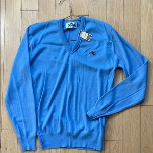Vintage New w Tags Garan Baby Blue Men's V-Neck Sweater